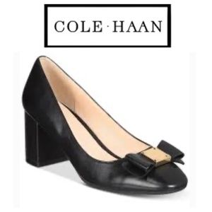 Cole Haan Black leather Emory Bow Pumps / heels size 7.5b
